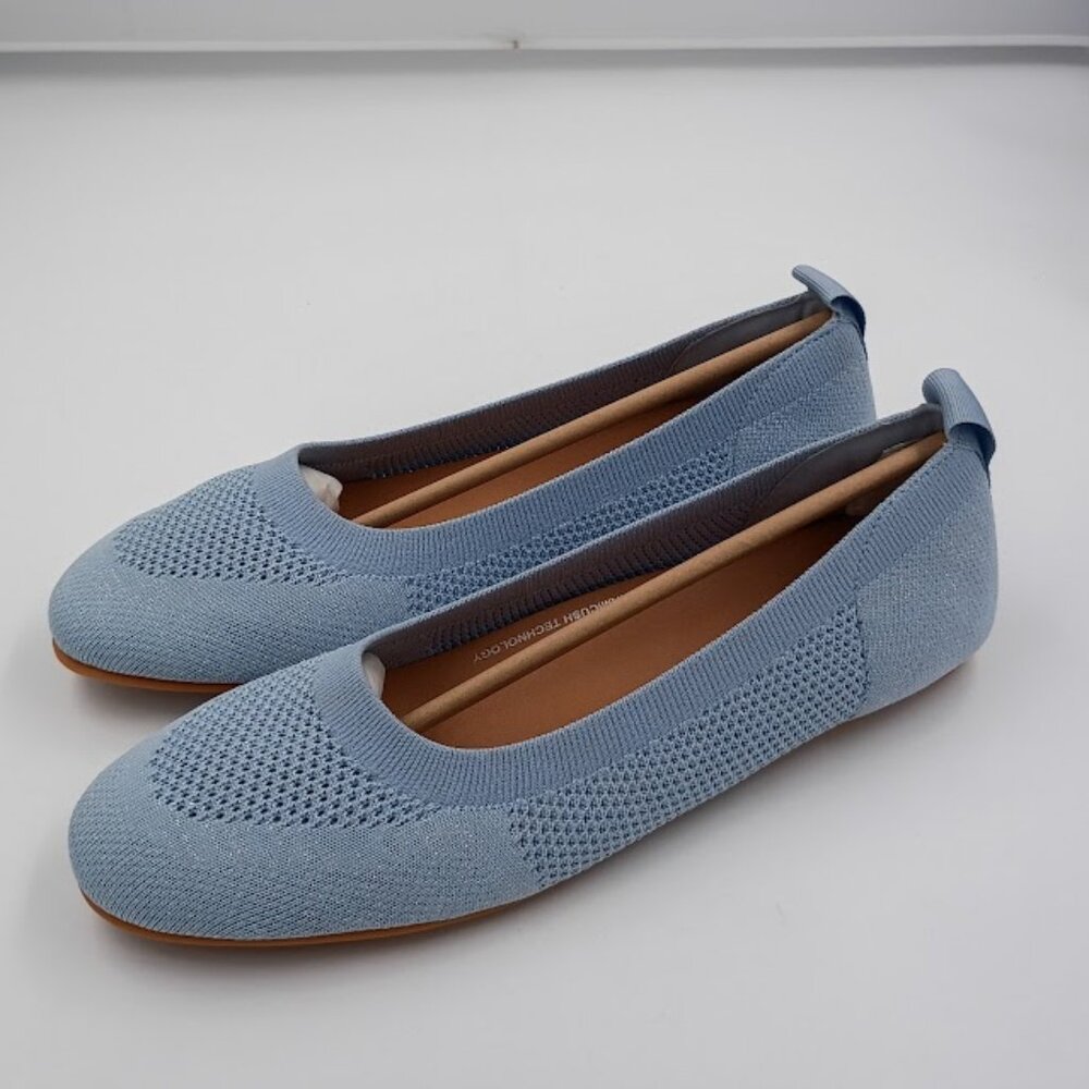 Fitflop Allegro Ballerina Flat Knit Pale Blue Women's Size 11